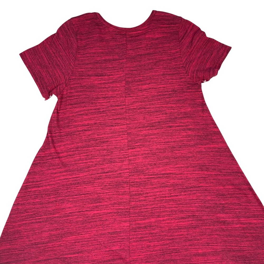 LuLaRoe Carly T-Shirt Dress S Heathered Pocket Short Sleeve A-Line - Picture 3 of 6